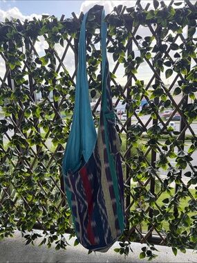 Teal Multicolor Boho Crossbody Sling Bag